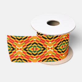 Lazo De Raso Cinta satinada de diseño de Kente de color pop Afr