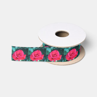 Lazo De Raso Cinta satinada de rosas rojas