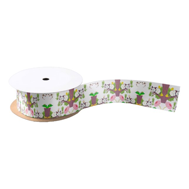 Lazo De Raso Cinta satinada de setas de possum Chick Frog (Carrete)