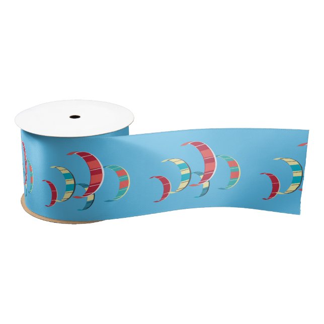 Lazo De Raso Cinta satinada de surf de kite azul (Carrete)