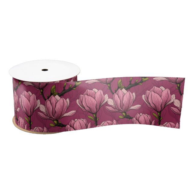Lazo De Raso Cinta satinada del jardín de Magnolia (Carrete)