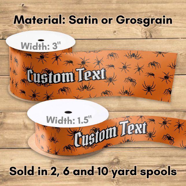 Lazo De Raso Cinta satinada del patrón de siluetas arañas (Subido por el creador)