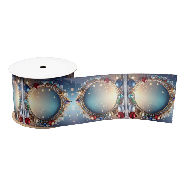 Lazo De Raso Cinta satinada Jewel Frame para navidades (Carrete)