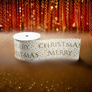 Lazo De Raso Cinta satinada Merry Christmas Gold