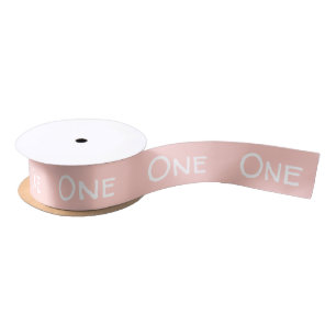 Lazo De Raso Cinta satinada Pastel Pink First Birday