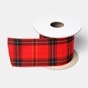 Lazo De Raso Cinta satinada (Tartán) de color negro y rojo
