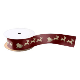 Lazo De Raso Cinta Sleigh Satin Reindeer
