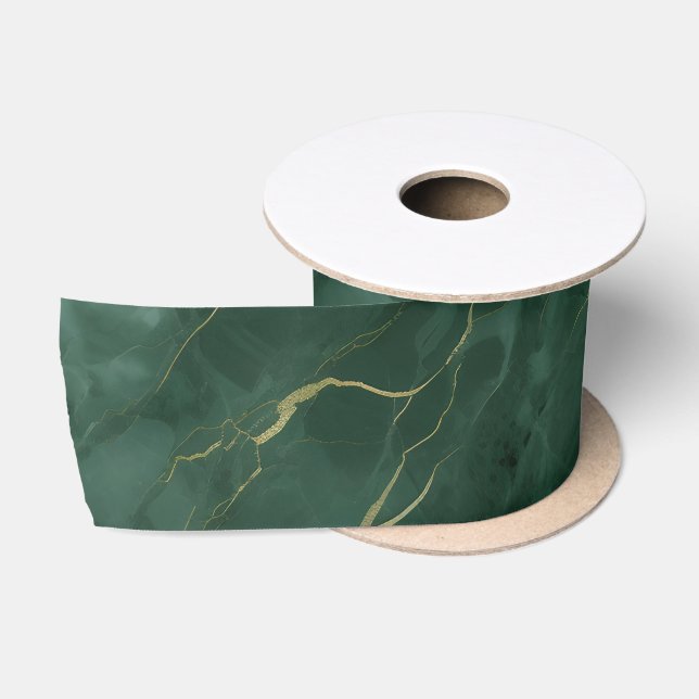 Lazo De Raso Cintas de mármol verde (Carrete)