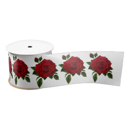 Lazo De Raso Cintas de raso de rosas rojas