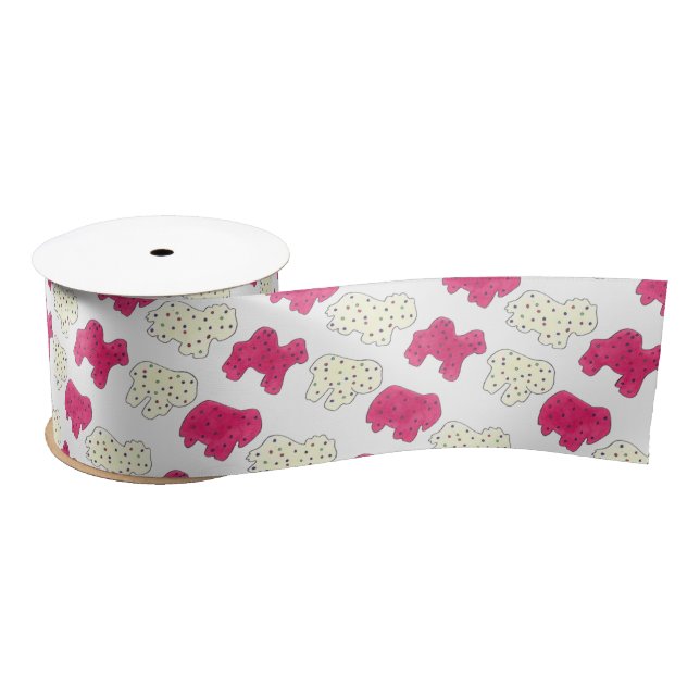 Lazo De Raso Círculo blanco rosado zoológico zoológico, galleta (Carrete)