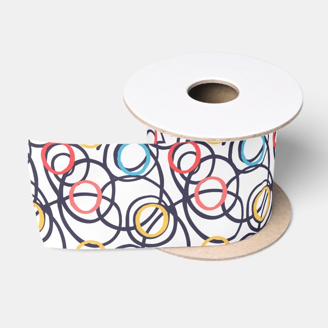 Lazo De Raso Círculos Funky Doodles (Carrete)
