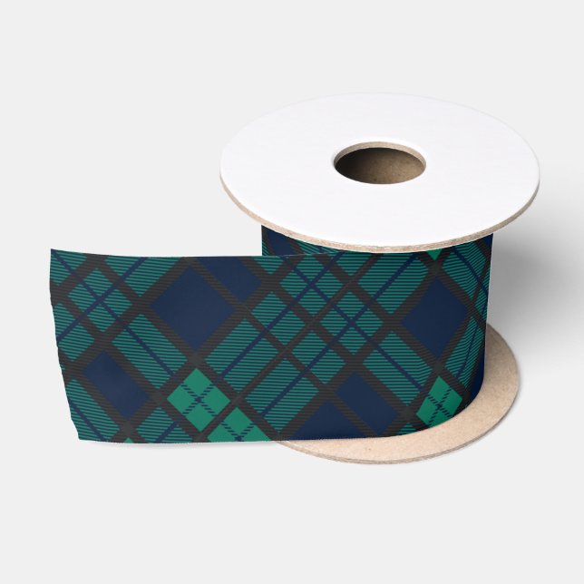 Lazo De Raso Clan Black Watch Tartan Black Green Check (Carrete)