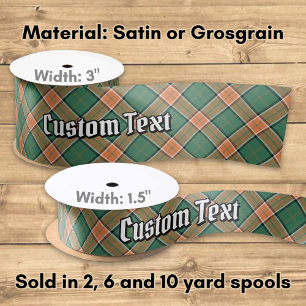 Lazo De Raso Clan Pollock Tartan Satin Ribbon