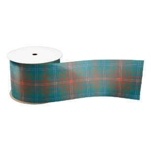 Lazo De Raso Clan Wilson Plaid Tartan Naranja Blue Check