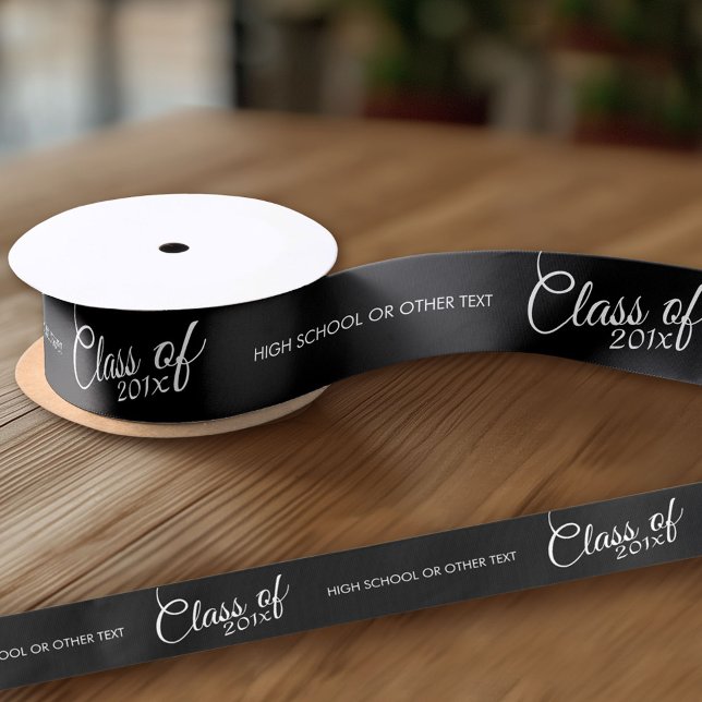 Lazo De Raso Clase con curso de Personalizado y secundaria (Custom Ribbon on a Roll - Personalize this ribbon with you text)