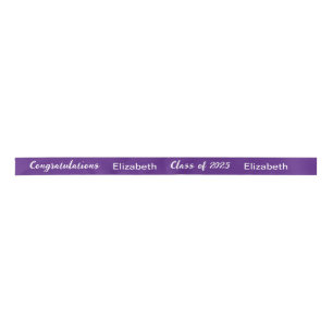 Lazo De Raso Clase de 2025 Graduate Name Purple & White Script