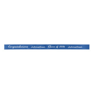 Lazo De Raso Clase de código de graduado 2026 Guión azul y blan