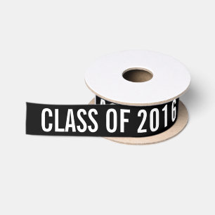 Lazo De Raso Clase graduada del blanco del negro 2016 de la