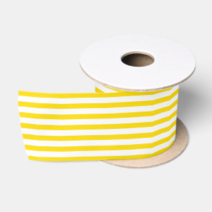 Lazo De Raso Clásico amarillo brillante y blanco rayado náutico