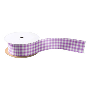 Lazo De Raso Clásico Gingham Orchid Purple