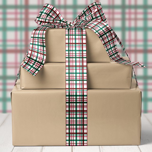Lazo De Raso Clásico Plaid Rojo Verde Navidad (Subido por el creador)