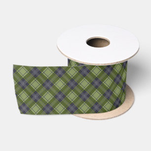 Lazo De Raso Clásico Plaid Verde Festivo de Navidad