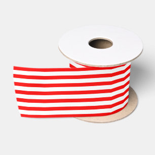 Lazo De Raso Clásico Rojo y Blanco Estampado Náutico Preppy
