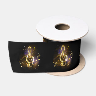 Lazo De Raso Clef de sol de música dorada