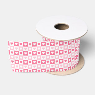 Lazo De Raso Colección de amor del corazón moderno rosa