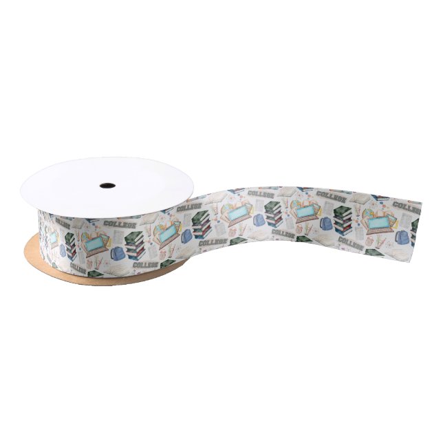 Lazo De Raso College Satin Ribbon in White (Carrete)