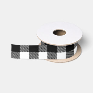 Lazo De Raso Colocación de búfalo blanco y negro, a cuadros