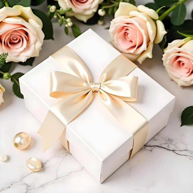 Lazo De Raso Color de crema simple EBD9C5 (Simple Cream Color EBD9C5 Satin Ribbon)