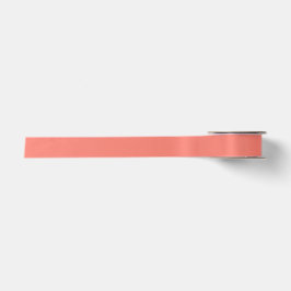 Lazo De Raso Color Rojo Salmón Sólido Plano
