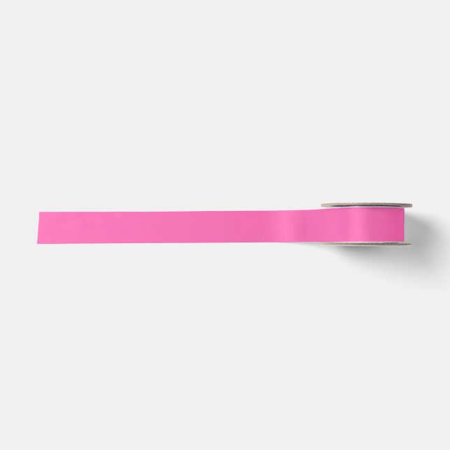 Lazo De Raso Color Rosa Caliente Sólido Plano (Anverso)