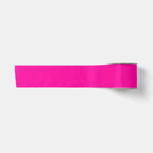 Lazo De Raso Color sólido neón rosado (Anverso)