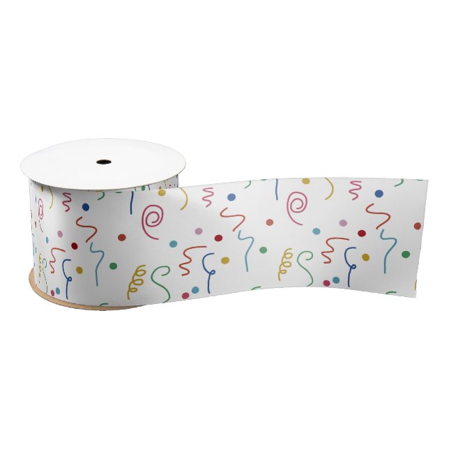 Lazo De Raso Colored Party Confetti Pattern (Carrete)