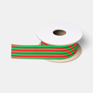 Lazo De Raso Colores DIY Rayas Múltiples Finas - Rojo Verde Esm
