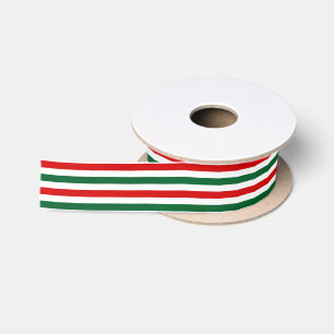 Lazo De Raso Colores DIY Rojo Verde Bosque Blanco Raya