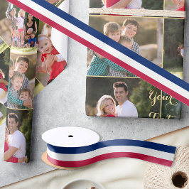 Lazo De Raso Colores patrióticos Bandas rojas de color azul azu