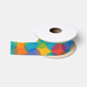 Lazo De Raso Colores Retro Brillantes Formas Amorfos Patrón Art