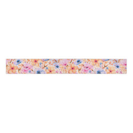 Lazo De Raso Colorful Watercolor Wildflowers Floral Pattern