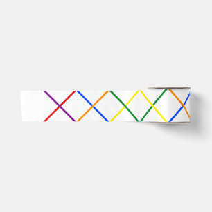 Lazo De Raso Colorido arco iris diagonal cruza franjas