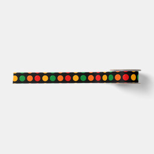 Lazo De Raso Colorido patrón de punto en Navidades retro negros