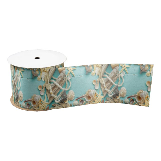 Lazo De Raso concha, cosecha, collage, turquesa, moda, moda, di (Carrete)
