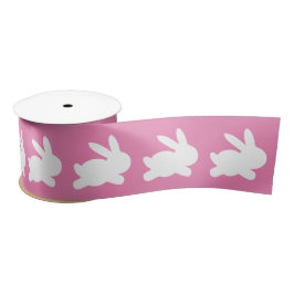 Lazo De Raso Conejo Bunny Rosa y Blanco