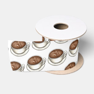 Lazo De Raso Copa de café Latte Cappucccino Brunch blanco plano