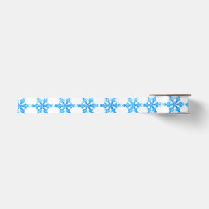 Lazo De Raso Copo de nieve de invierno azul