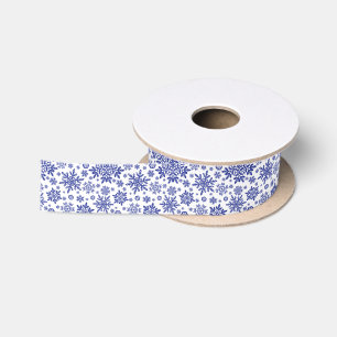 Lazo De Raso Copo de Nieve Elegante de Medianoche (Blanco)
