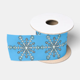 Lazo De Raso Copos de nieve de plata blanca Cielo azul bonito f