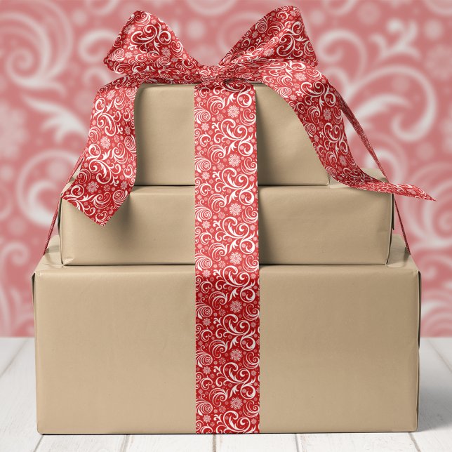 Lazo De Raso Copos de nieve rojos y Navidades nadadores (Subido por el creador)